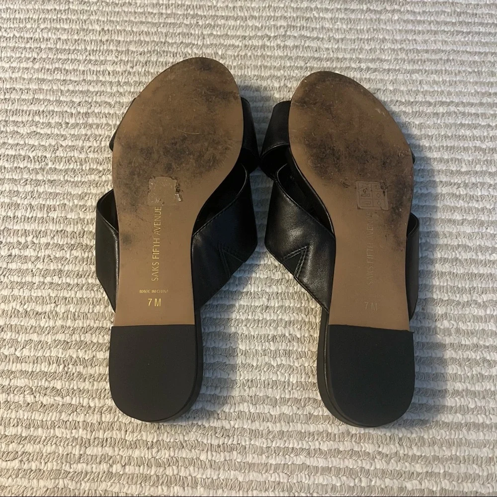 Saks Fifth Avenue Criss Cross Sandals sz 7 - Picture 3 of 3